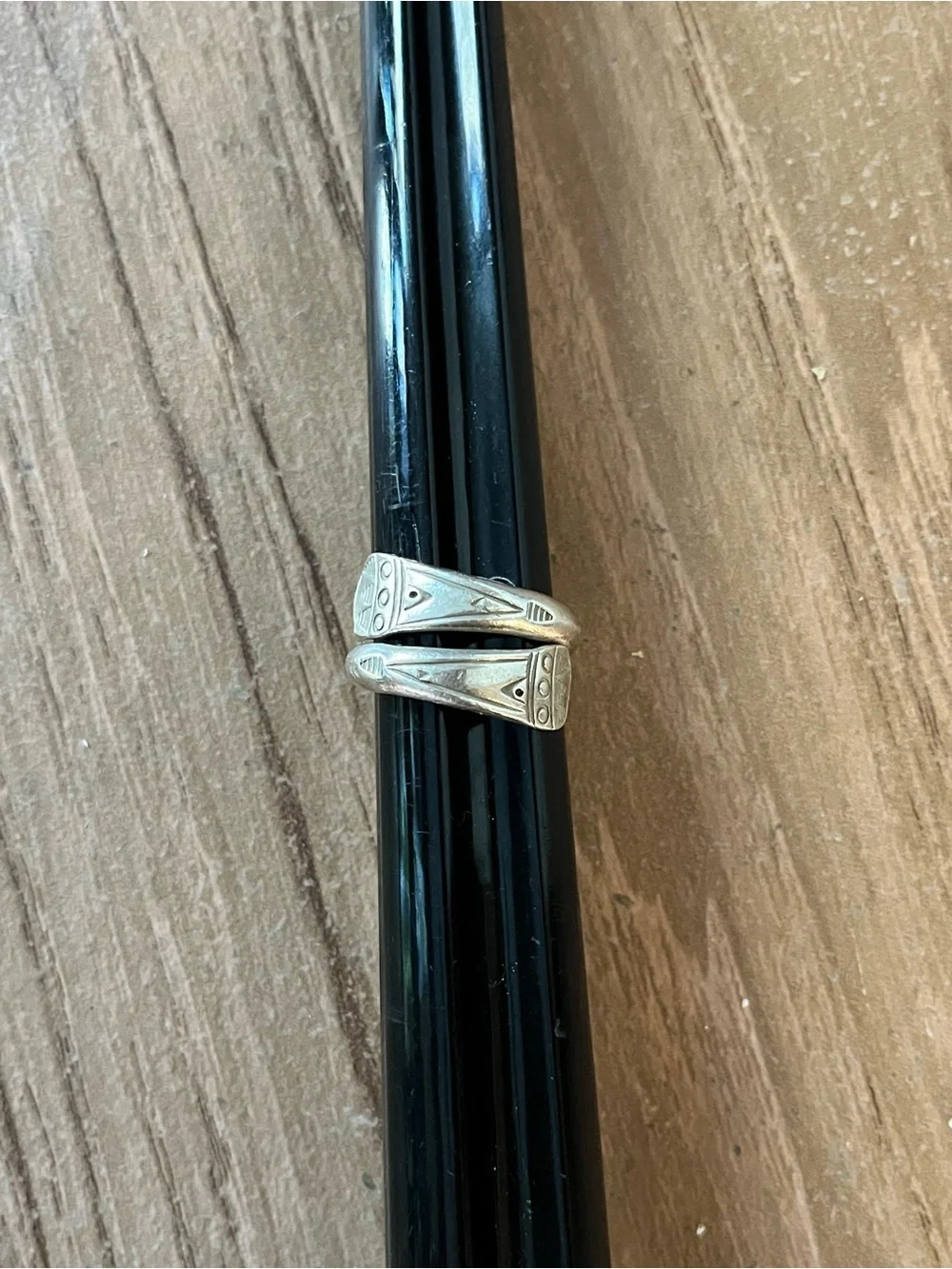 Vintage Silver Adjustable Wrap Ring - Silver